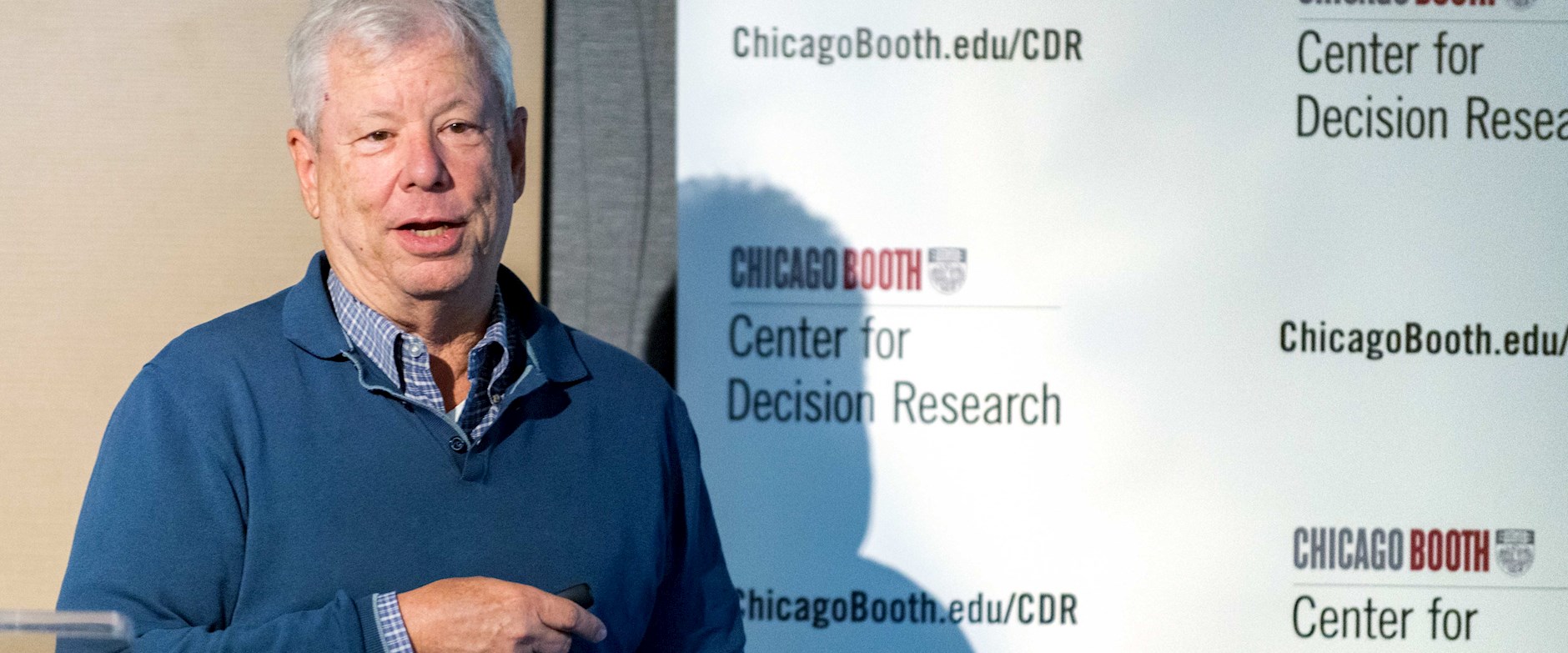 Richard Thaler presenting at the Chicago Booth Center for Decision Research